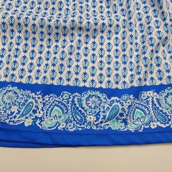 Jude Connaly Scarlett Dress Blue White A-Line Skirt Elastic Waist Sleeveless S - Picture 2 of 10